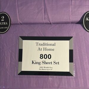 Traditional At Home King 6pc Sheet Set Wildberry Purple Embossed Stripes